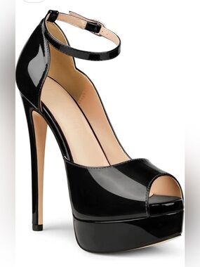 Women's Platform Stiletto Heels Shoes Peep Toe Pumps 6 inch Heels sz 8.5 in box